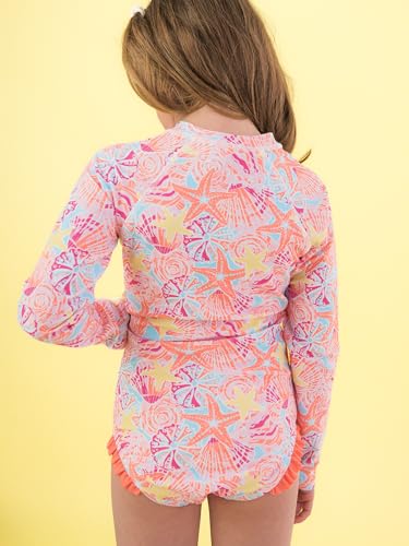 Image of RuffleButts Girls One Piece Rash Guard Baby Swimsuit UPF 50+ Sun Protection