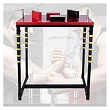 Professioneller Armdrücktisch, robuste Stahlkonstruktion mit verstellbarem Unterarmpolster, geeignet for den professionellen und Freizeitgebrauch(Red)