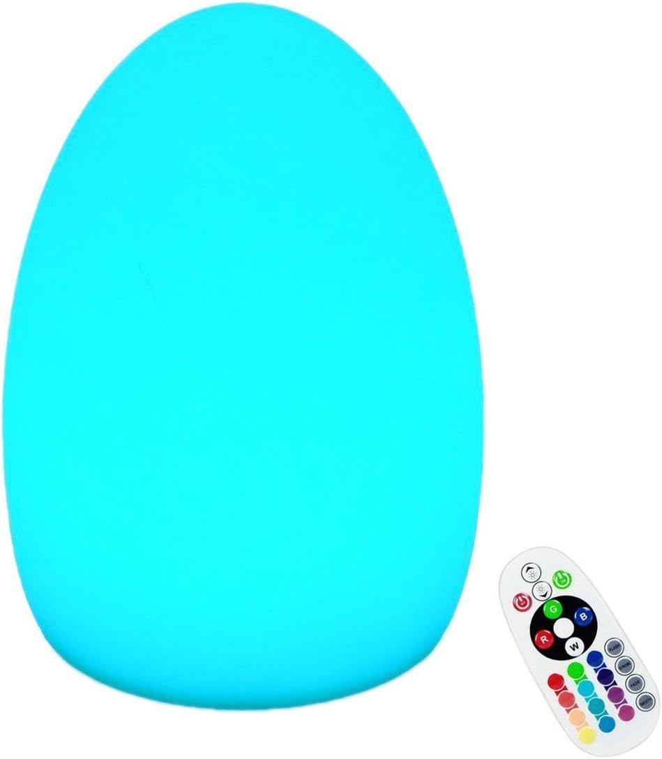 SHANJIA LED Mood Ball Light,16 Color Change Lights Lighting Dimmable, Waterproof, Garden Orb Rechargeable Night Lighting for Indoor Outdoor Deco (10x15cm Egg)