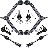 Detroit Axle - 2WD 8pc Front Upper Control Arms w/Ball Joint Assembly, Lower Ball Joints, Sway Stabilizer Bar Links and Outer Tie Rod Kit for 2002 2003 2004 2005 Dodge Ram 1500 2WD