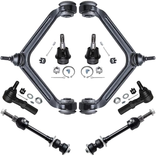 Image of Detroit Axle - 2WD Front 8pc Suspension Kit for 02-05 Dodge Ram 1500, 2002 2003 2004 2005, 2 Upper Control Arms w /Ball Joint 2 Lower Ball Joints 2 Outer Tie Rods 2 Sway Bars Replacement