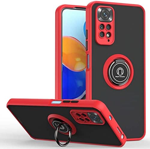 WeiCase Coque pour xiaomi redmi Note 14 Pro 5g, Protecteur de Caméra, Armure Rigide Housse 360° Metal Anneau Magnetic Support Antichoc Silicone Étui pour redmi Note 14 Pro 5g