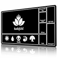 MTG Spielmatte mit Zonen 24 x 14 TCG Spielmatte mit Genähte Kanten und Glatte Gummioberfläche für Kartenspiele Anti-Rutsch Gaming SpielmatteKampfspielmatte mit Kostenlose Aufbewahrungstasche
