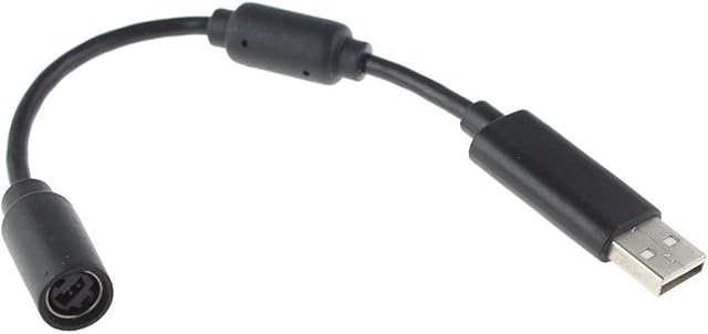 USB Breakaway Cable Cord for Microsoft Xbox 360,PC Gamepad Controller Adapter (black)