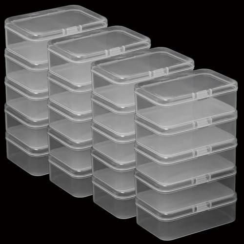 Keboyoe 20 Piezas Pequeña Caja Rectángulo de Plástico Transparente Mini Caja Plastico Almacenaje para Organizar Cuentas Pastillas Hierbas, Cuentas Pequeñas (10,5 x 7,5 x 3,5 cm)