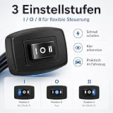Powice 2 x przełącznik dźwigienkowy 12 V z samoprzylepną tylną stroną, 3 poziomy regulacji, 3 A, 12 V/24 V, przełącznik z kablem 75 cm, przełącznik dźwigienkowy 12 V do sterowania elektroniką