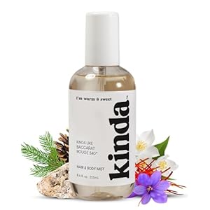 PB ParfumsBelcam KINDA I’m Warm & Sweet Hair & Body Mist – Our Version of Baccarat Rouge 540 – Woody Floral Scent with Jasmine, Saffron, Cedarwood & Amber, Christmas Gifts for Women, 8.6 fl.oz