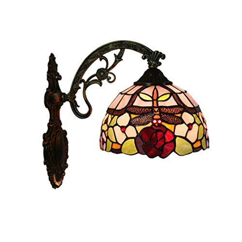 WYUYIW Lámpara de Pared Luces de Pared, lámpara de Noche de Dormitorio de Vidrio Manchado, lámpara de Pared de LED Retro luz aplastante, luz Nocturna de Pasillo Vivo, luz máxima de Soporte