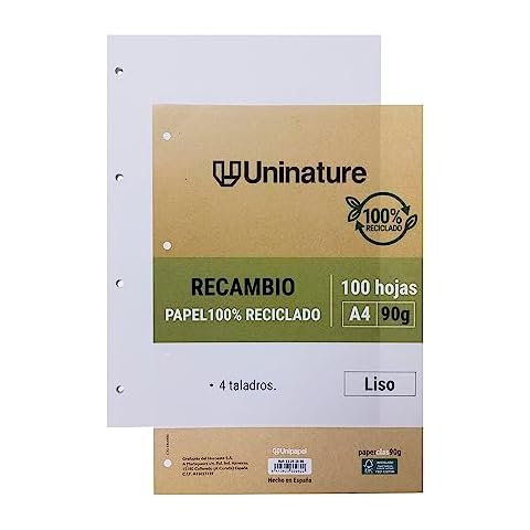 Unipapel A4 Recycled Paper Refill 100 Sheets Cover