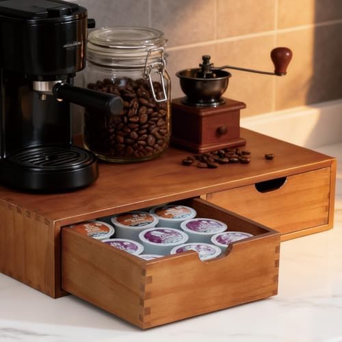 Wooden K Cup Organizer Coffee Pod Organizer, Kcup Holder for Coun...