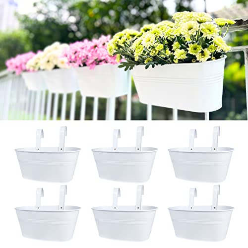 LaLaGreen Outdoor Rail Planter (6 Pack, 9.8 Inch) Small and