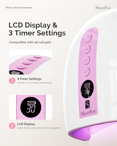 Image of MelodySusie Cordless UV Nail Lamp with 3 Timers & Smart Sensor, 2026 Uprgraded P-Plus30G Rechargeable UV Light Cures All Gels, Especially Builder, Hard, Extension, Acrylic & Chrome Gel Polishes Purple