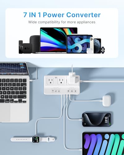 220V to 110V Voltage Converter, VINTAR 2000W Universal Travel Adapter Voltage Converter US to Europe, International Step Down Transformer Power Converters Adapter Combo for EU UK JP AU in SA4