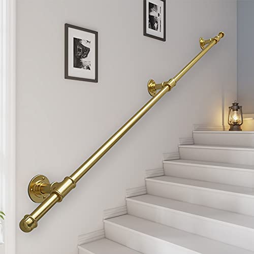 Genérico barandilla Barandilla De Escalera De Pared Soportes De Barandilla De Escalera Barandilla De Metal Dorado Barandilla De Pared De Hierro Forjado Reposapiés Soporte De Seguridad 212 Kg - Kit Co