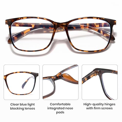Image of Cyxus Blue Light Glasses for Men Women Reduce Eye Strain Square Frame 8083 | Eye Protection,UV Protection,Lightweight TR90 Frame,Ideal for Computer Screen Office Work