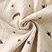 TADO MUSLIN Baby Crib Sheets 2 PCS, 100% Organic Cotton Crib Sheet for Standard Crib Mattress(52”x 28”), Fitted and Soft Breathable Muslin Crib Mattress Sheet for Girl and Boy (Star, Brown)
