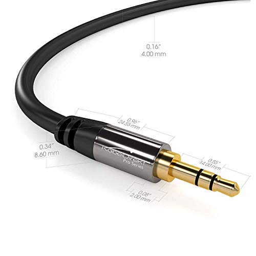 Image of KabelDirekt - Aux Audio Jack Cable 3.5mm - 24ft - Metal | Superior sound: The 3.5mm to 3.5mm audio cable delivers outstanding stereo audio to headphones, headsets or amplifiers