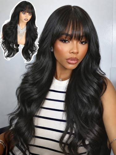 Layered Body Wave Wig with Bangs