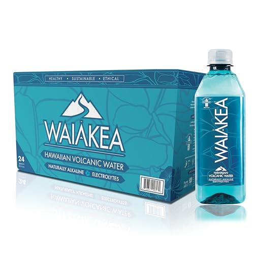 Waiākea - Hawaiian Volcanic Naturally Alkaline Water - Pēpē 24 Pack (330 mL, 11.1 Fl Oz) - pH Range 7.6 to 8.2 - Natural Volcanic Rock Filtration - Electrolytes and Minerals - Water Bottles 24 Pack