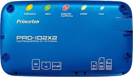 Princeton Technology PRD-102X2/BU 13 Media Reader/Writer (Blue) USB 2.0 Compatible