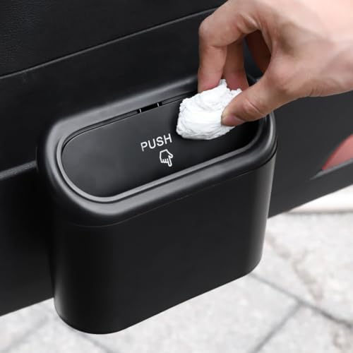 Image of Accmor Car Trash Can with Lid, Leakproof Vehicle Garbage Organizer Holder Bin with 60 Pcs Trash Bags, Mini Auto Dustbin Interior Accessories Storage Container for SUV, Office, Home