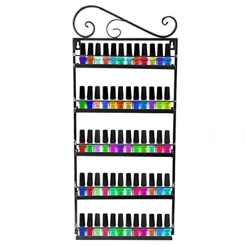 Dazone Nail Polish Wall Rack Organizer Holds 50 Bottles Nail Polish Shelf Black #TOP13