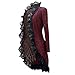 Produktbild FRAUIT Damen Gothic Spitze Jacke Retro 20er Jahre Kurz Mantel Strickjacke Party Kleidung Rüschen Schwalbenschwanz Kleidung Bluse Tops S-5XL