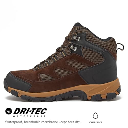 Image of HI-TEC Yosemite WP Mid Waterproof Hiking Boots for Men, Lightweight Breathable Outdoor Trekking Shoes