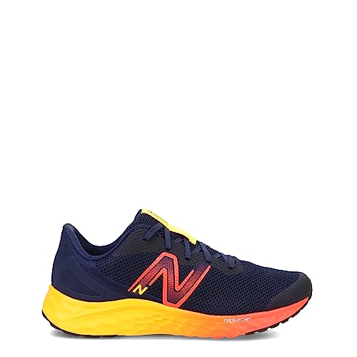 New Balance Tênis de corrida infantil Fresh Foam Arishi V4 com cadarço, Team Navy/Electric Red/Egg Y