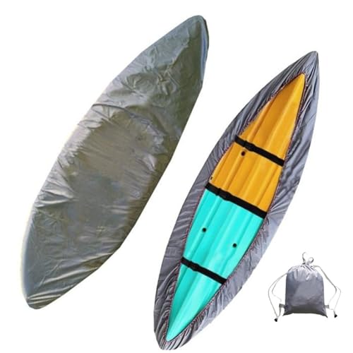 Kajak Abdeckung Kajak Abdeckungen Kajak-Aufbewahrungs-Abdeckung Staubschutz 420D Wasserdicht und UV-SchutzhüLle Persenning Kajak Kanu Cockpit Abdeckung (Color : Gray, Size : Fit 2.6~3m Kayak)