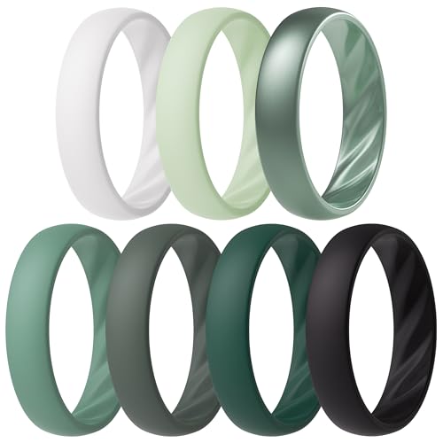 ThunderFit Women's Silicone Wedding Rings, Engagement Rings 5.5mm Wide by ThunderFit - Used condition - US$8.99