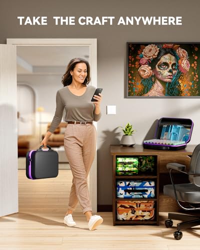 ARTDOT Diamond Painting Storage Containers, 60 Slots Diamond Painting Accessories Shockproof Jars for Jewelry Beads Rings Charms Glitter Rhinestones