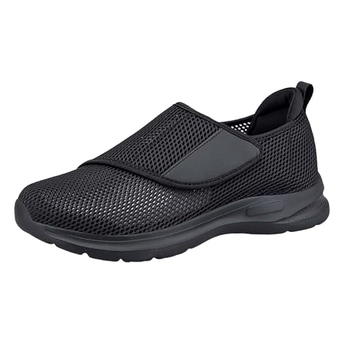 Zapatillas de correr para hombre y mujer, sin cordones, transpirables, para el tiempo libre, de malla, para el verano, tenis, fitness, correr, caminar, para un par, Negro , 39 EU