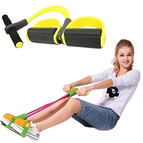 Pull Reducer Waist Trimmer Resistance Band with Foot Pedals Body Shaper Toning Tube for Men & Women Full Body Workout Equipment for Abs, Arms, Legs & Waist Home Gym Exercise Pull Rope Fitness Trainer-image-34