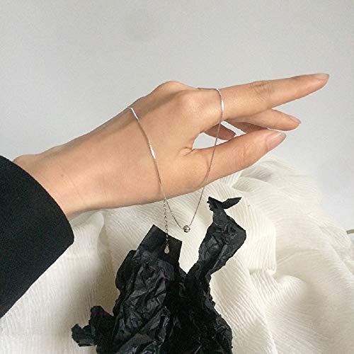 Izpack Minimalist Single Ball Chokers Necklace Sterling Silver Delicate Good Luck Bead Chain Adjustable For Women Girls Nice Gifts (Silver) #TOP3