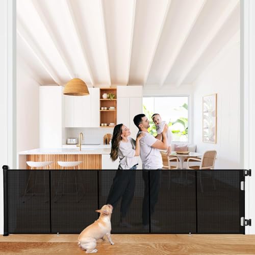 Barrera de seguridad retráctil 3M, barrera de seguridad para niños extensible, barrera de seguridad enrollable para escaleras y pasillos, color gris
