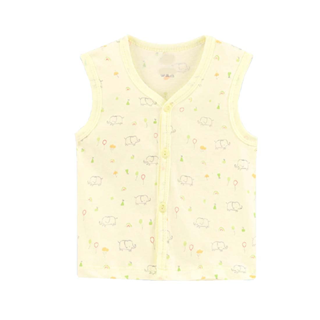 KIKE Baby Boys & Girls Printed 100% Pure Cotton Front Open Sleeveless Jhabla Vest T-Shirt Multicolour (Pack of 3) (6-12 Months, Multicolor 1) 2
