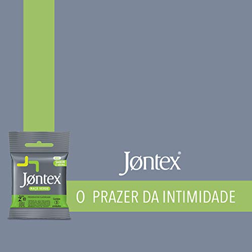 Preservativo Camisinha Jontex Sabor Maçã Verde - 3 Unidades, Jontex, 3un