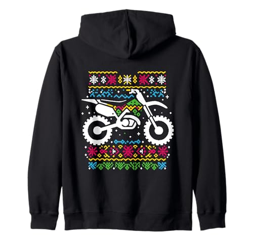 Dirtbike Christmas – Motard vintage moche Noël moche Sweat à Capuche