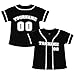 TOPTIE Custom Design Boys Baseball Jersey, Kids Jersey Button Down-Black White-4T