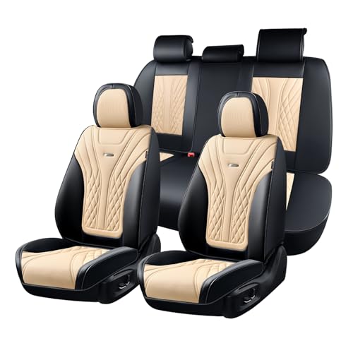 Image of Coverado Car Seat Covers, Car Seat Covers Front Seats, 2-Pack Front Seat Cover, Nappa Leather Waterproof Seat Covers, Car Seat Protectors, Automotive Seat Covers Universal Fit for Most Vehicles