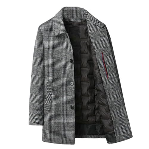 Trench en laine noble à carreaux pour homme au tombé impeccable