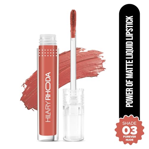 Image of Hilary Rhoda Power Of Matte Liquid Lipstick | Buildable Colour | Long Lasting & Matte Finish | Lightweight & Non-Drying Formula | Smudge Proof & Non-Transferable | 3ml (Forever Nude - Shade 03)