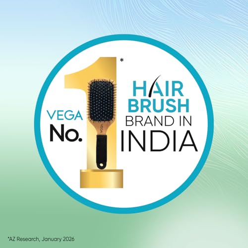 Image of VEGA Flat Hair Brush for Kids & Children, Soft Bristle Detangling Hair Brush for Smooth Hair Styling, Scalp Massage Paddle Hairbrush for Girls & Boys, Lightweight Daily Use Hair Comb (R23-FB)