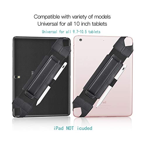 Joylink Ipad Hand Holder Strap With Pen Loop And 360°Swivel Leather Handle Grip Elastic Belt For 10.1" Tablets (Ipad Air Pro Samsung Nexus), Black Upgrade Version #TOP3