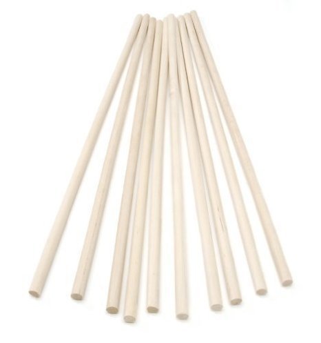 Pack of 5 of 12mm Diameter Dowel Sticks Hardwood 30cm Long