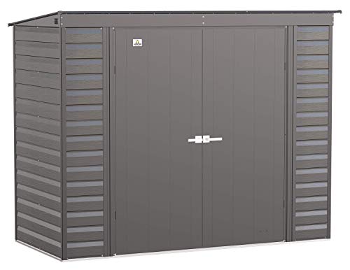 Arrow Shed Select 8  x 4  Outdoor Lockable Steel Storage Shed Building, Charcoal
