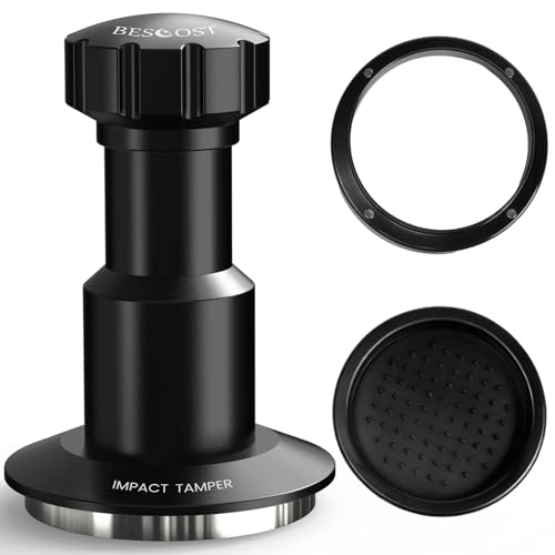 BESCOST Espresso Tamper 58.35mm-Spring-Loaded Barista Coffee Tamper with Click Sound