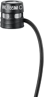 Shure WL185M Professional Low-Profile Lavalier Microphone - Cardioid Condenser Lav Mic with TA4F Termination, Includes Pouch, Tie Clip & Snap-Fit Windscreen - Black (WL185MB/C-TQG)