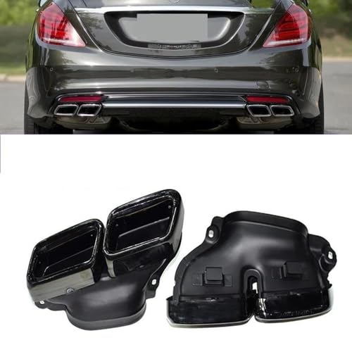 Embout de silencieux pour Benz Classe S modification look S63 chic noir - 2